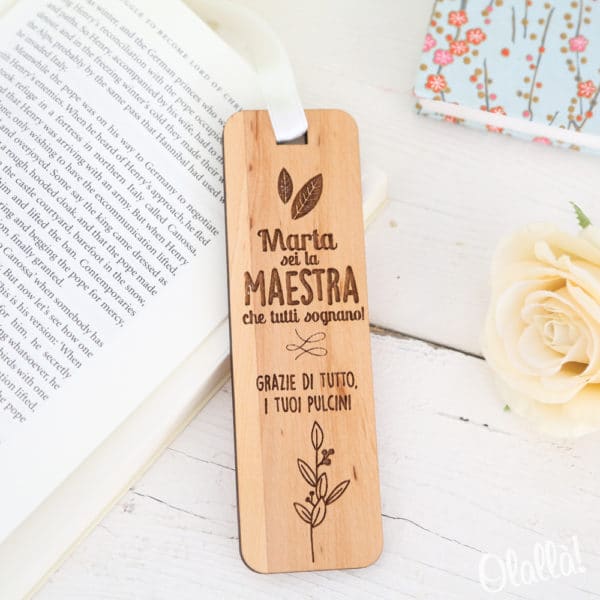 Segnalibro In Legno Personalizzato Con Dedica Idea Regalo Maestra