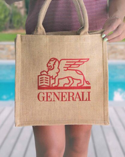 Borse Shopper in Juta con Logo e Frase Piccole Medie e Grandi Regalo Aziendale Business Gadget Personalizzato Olalla 1