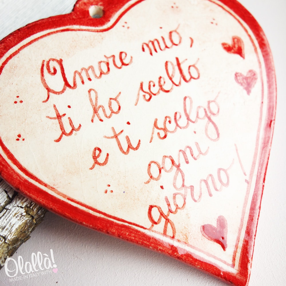 Cuore Da Appendere Con Dedica D Amore Idea Regalo San Valentino Olalla