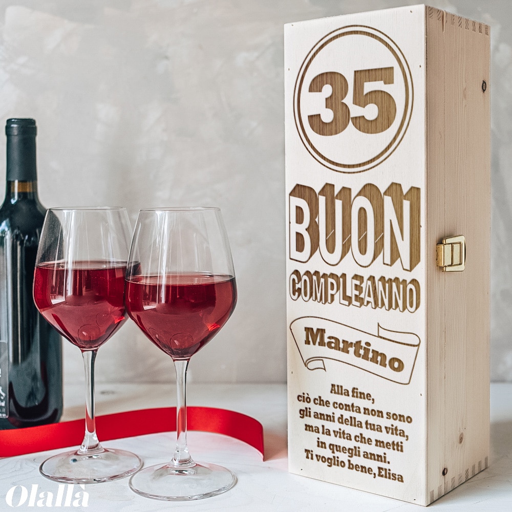 Cassettina Porta Vino in Legno Personalizzata Splendidamente tu a 40 anni  - Idea Regalo Compleanno