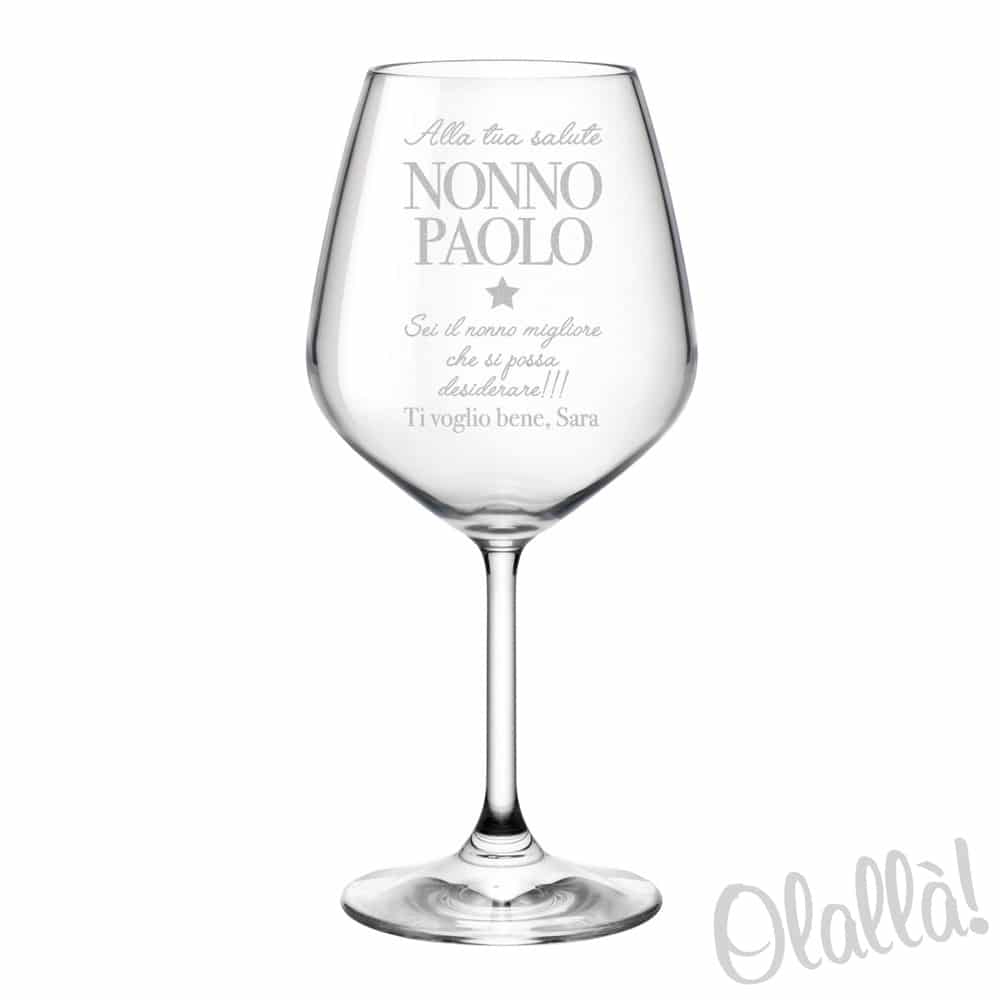 Bicchiere Personalizzato Alla tua Salute Nonno - Idea Regalo Festa dei  Nonni