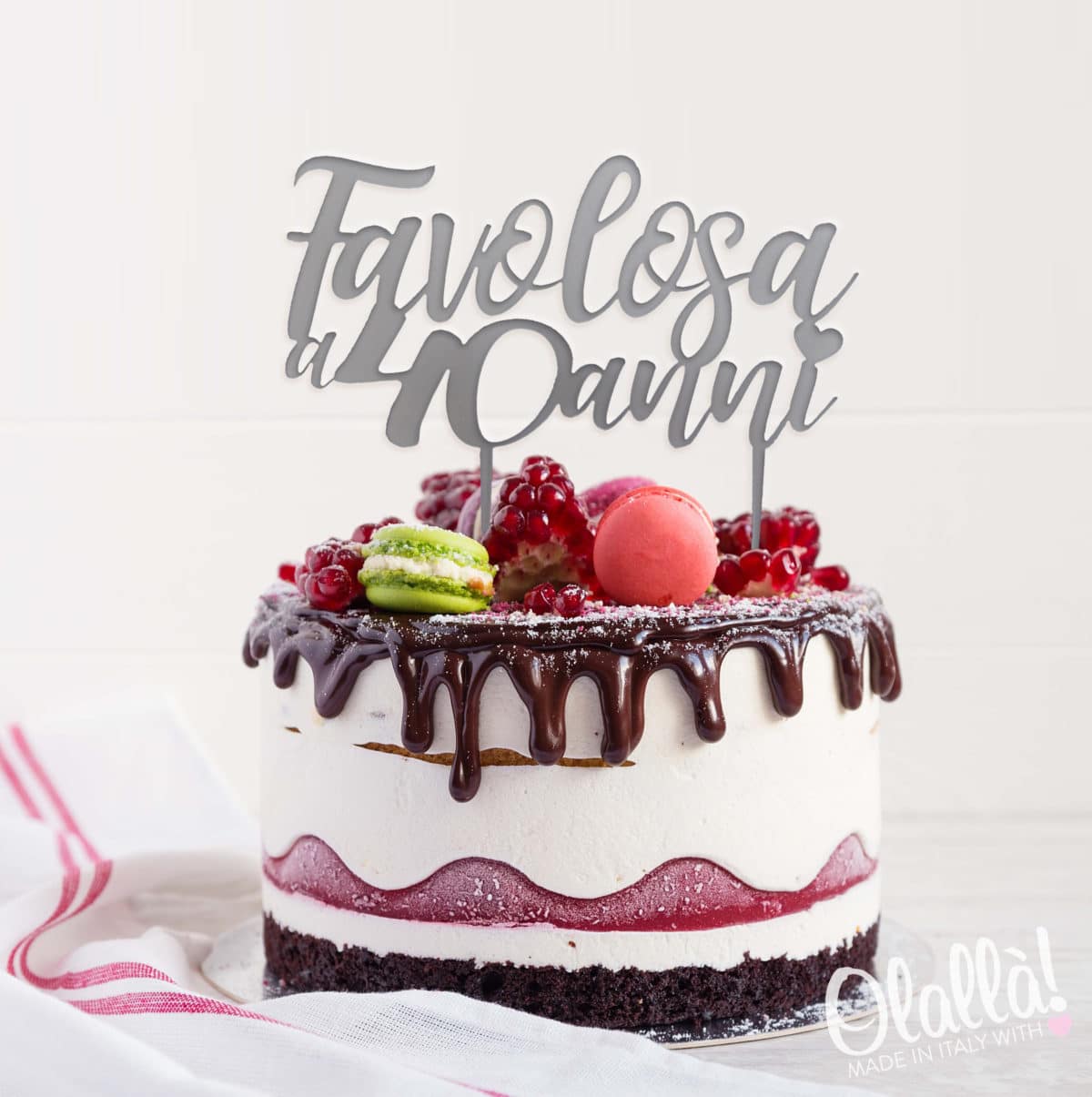 Cake Topper Personalizzato Favolosa a 40 Anni