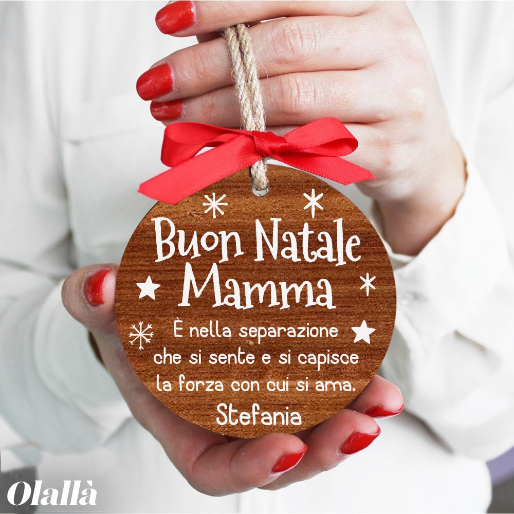 Decorazione in Legno da Appendere all'Albero di Natale - Idea Regalo