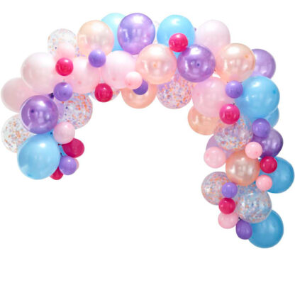 arco-palloncini-azzurri-rosa-viola