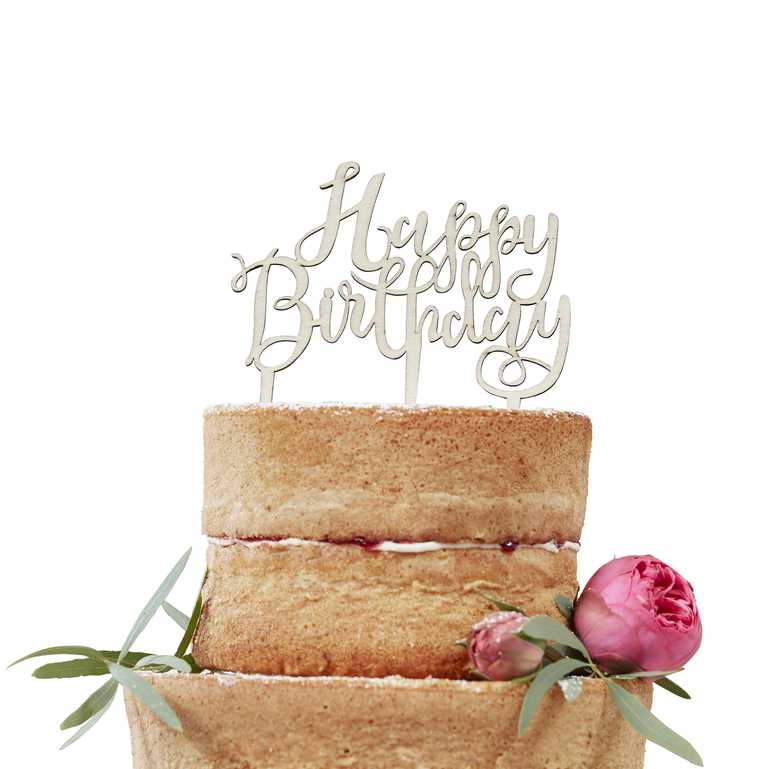 Decorazioni per Feste di Compleanno con Cake Topper DIY, Happy Birthda –