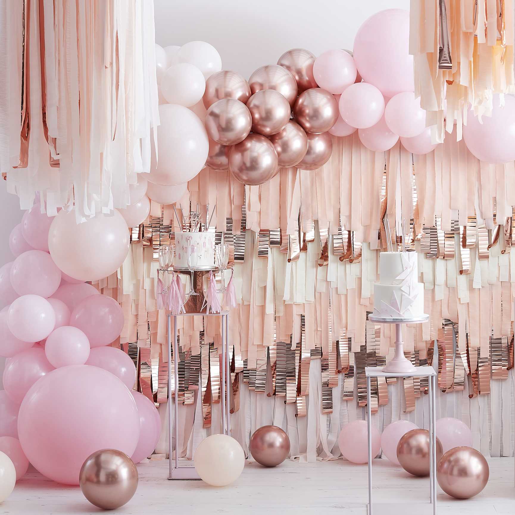 Oro rosa 40 anni decorazioni di compleanno Set di palloncini per