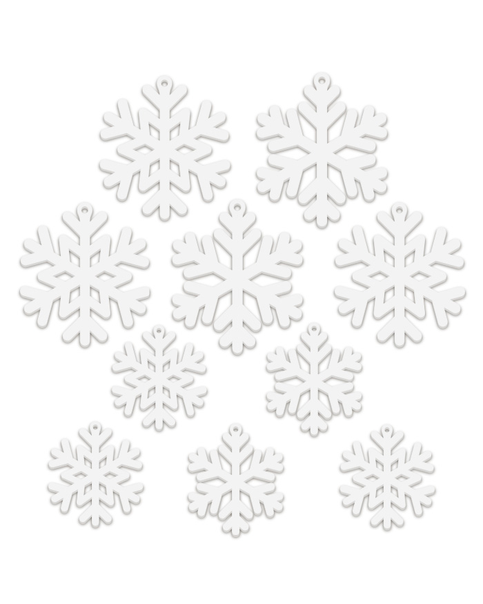 150pcs 11cm Decorazioni bianche fiocchi di neve Decorazioni Albero