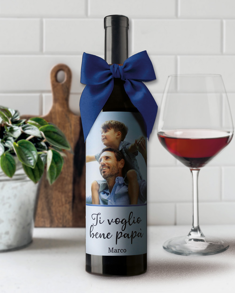 Bottiglia Personalizzata con Foto Padre-Figlio e Dedica - Idea Regalo per  Papà, Festa del Papà, Compleanno