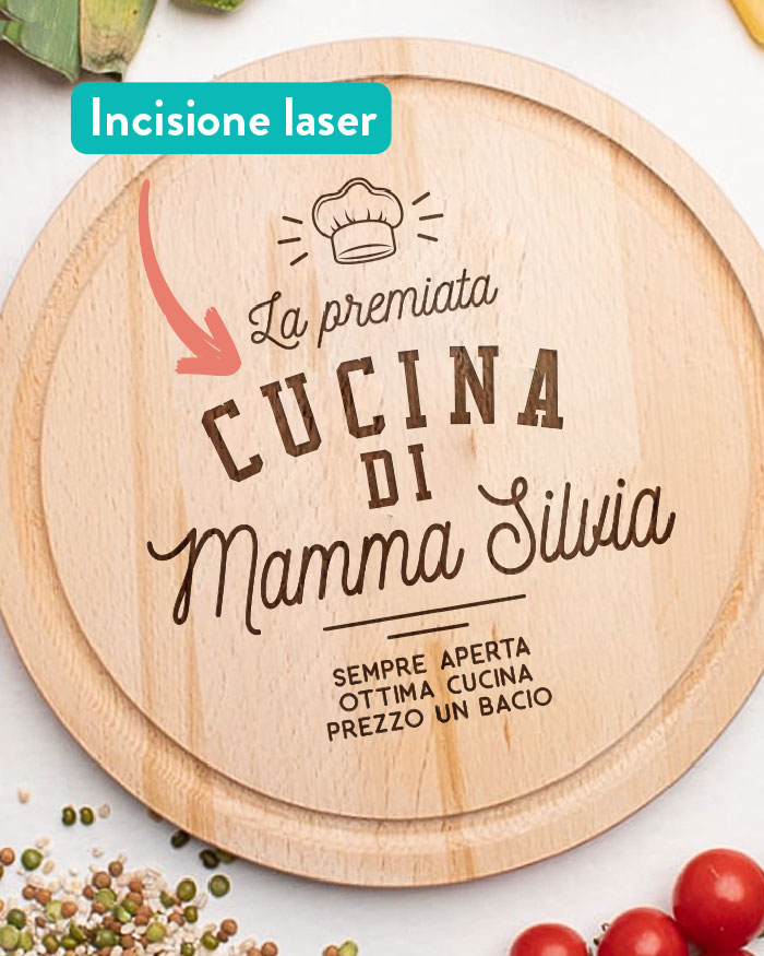 Tagliere Personalizzato con Scritta La Premiata Cucina di - Idea