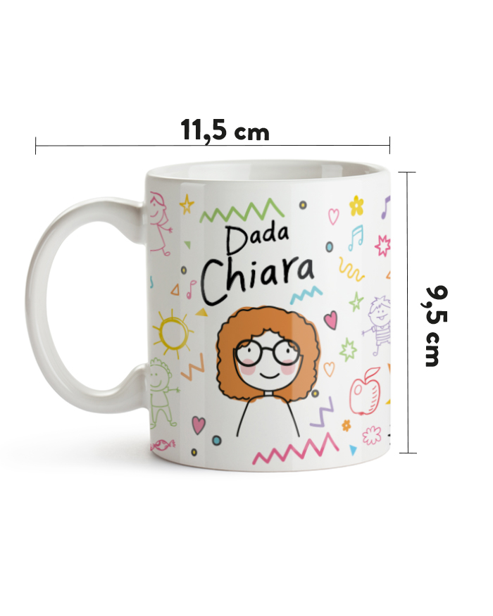 Tazza Personalizzata Dada, Maestra dell'Asilo con Omino Stilizzato, Nome e  Dedica - Idea Regalo Maestre, Educatrici, Insegnanti per Fine Anno  Scolastico