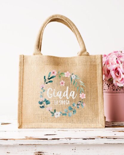 borsa-juta-corona-fiori-regalo-addio-nubilato