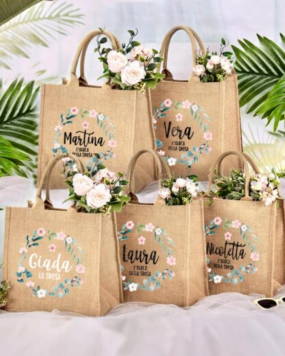 borsa-juta-corona-fiori-regalo-addio-nubilato