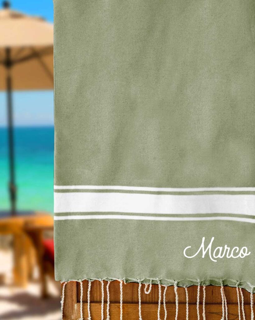 telo-mare-verde-regalo-nome-personalizzato