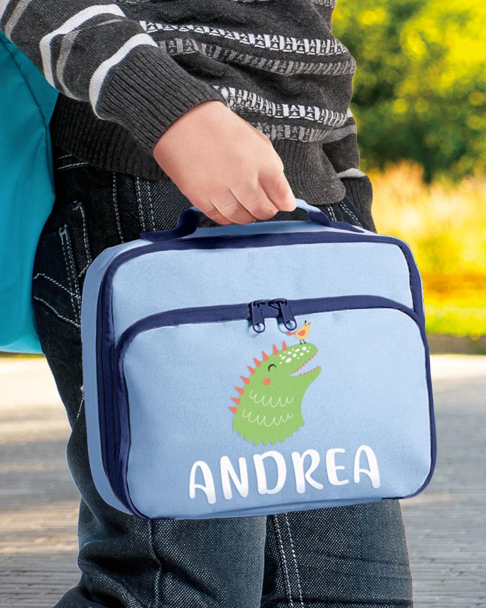 Borsa Frigo Termica Cestino Porta Merenda Scuola e Asilo Personalizzata con  Nome e Dinosauro - Idea Scuola Bambino, Back to School