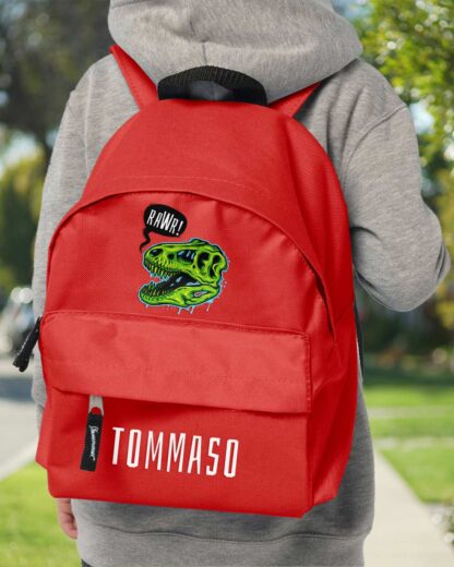 zaino-scuola-bambino-dinosauro-rosso-personalizzabile-D