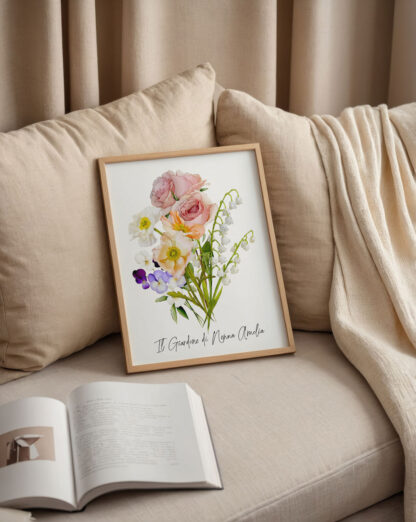 quadro-personalizzato-stampa-donna-mano-bouquet-fiori-famigliaw