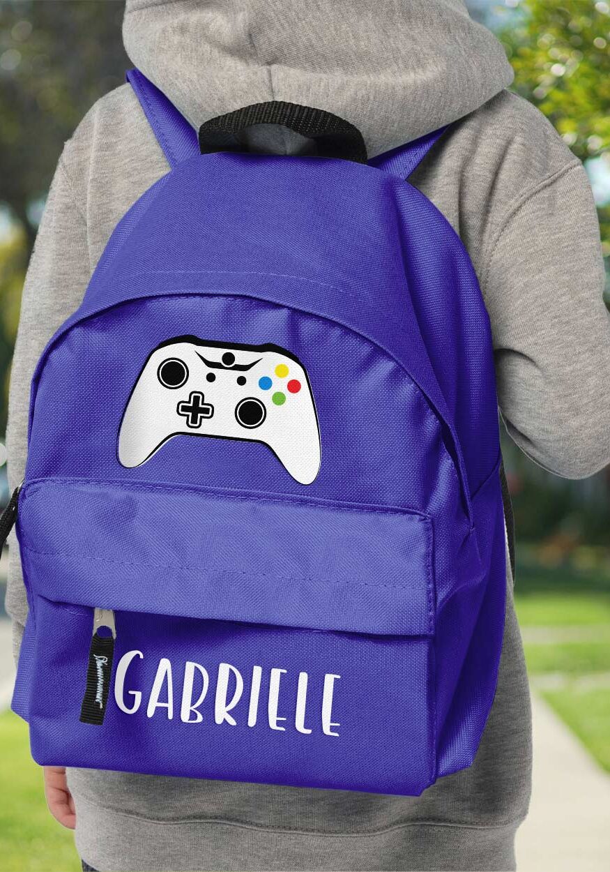 zaino-scuola-bambino-videogiochi-rosso-personalizzabile